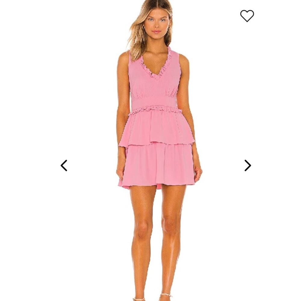 Amanda Uprichard Pink Moneta ruffle sleeveless mini Dress M